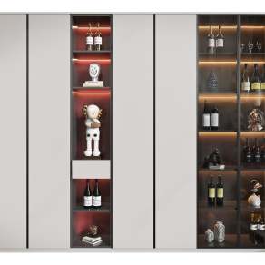 现代酒柜3D模型下载